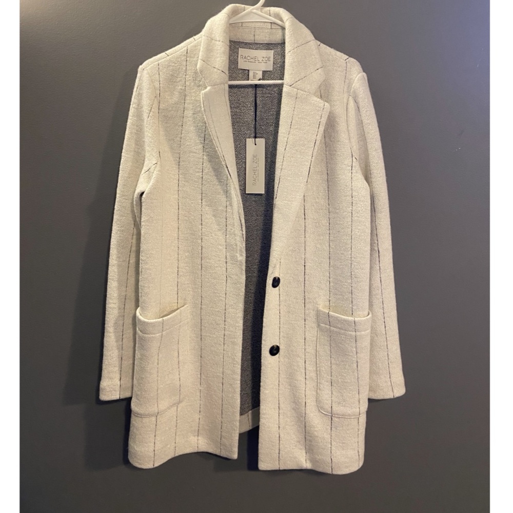 *NEW* Rachel Zoe Wool Striped Oversized Coat, Size S